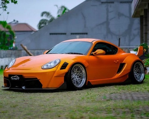 Orange Porsche 911 slammedenuff extreme condition